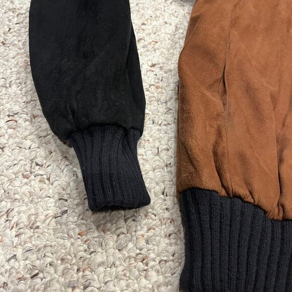 Bally of Switzerland 100% Suede Leather Colorblock Sweatshirt Sz XL Western - Picture 4 of 12